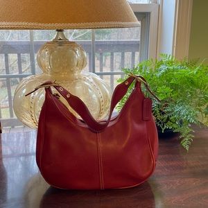 Vintage Coach Legacy West Zoe Red Leather Hobo Bag